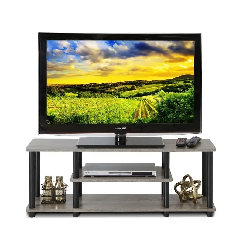 

Furinno Turn-N-Tube No Tools 3-Tier Entertainment TV Stands, French Oak/Black