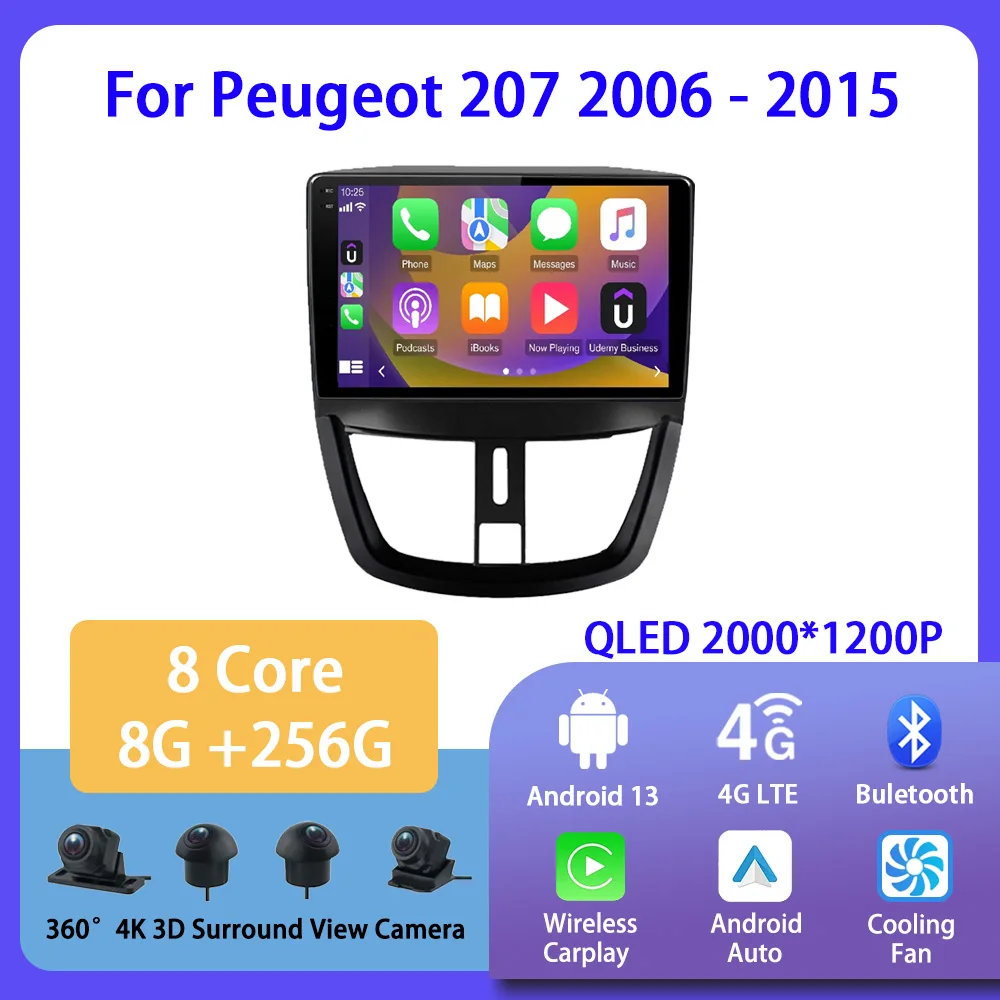 Android 13 For Peugeot 207 2006 - 2015 Car Radio Multimedia Video Player Navigation For Android Auto Carplay Wifi GPS Stereo
Android 13 For Peugeot 207 2006 - 2015 Car Radio Multimedia Video Player Navigation For Android Auto Carplay Wifi GPS Stereo