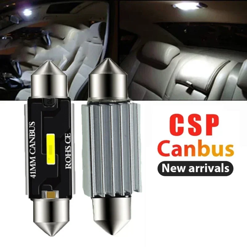 

2PCS Festoon 31mm 36mm 39mm 41mm C5W C10W Super Bright CSP LED Bulbs Car Dome Light Canbus No Error Auto Interior Reading Lamp