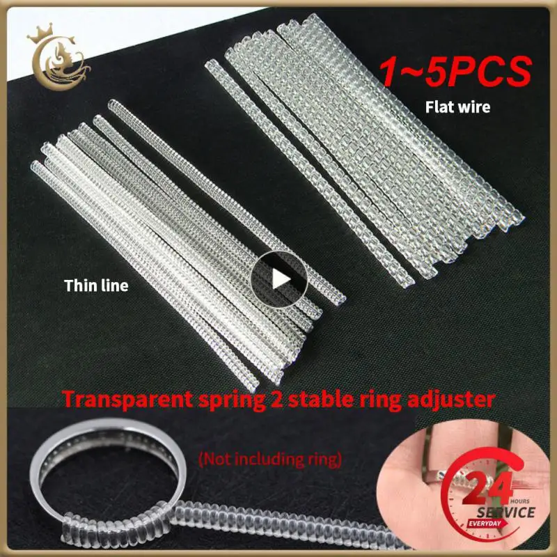 

1~5PCS Transparent Spring Ring Size Adjuster Guard Adjuster Jewelry Tools Invisible Tightener Reducer Resizing Ring