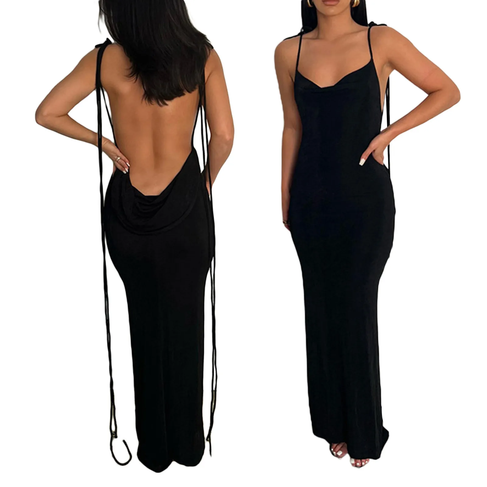 Women Sexy Open Back Slip Dress Summer Solid Color Spaghetti Strap Floor Length Long Dress Maxi Backless Sleeveless Party Dress
Women Sexy Open Back Slip Dress Summer Solid Color Spaghetti Strap Floor Length Long Dress Maxi Backless Sleeveless Party Dress