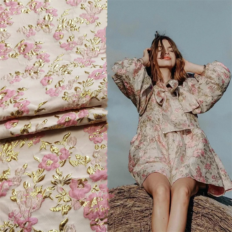 European Pastoral Style Gold Silk Jacquard Princess Skirt Fabric Relief Three-dimensional Fashion Woven Brocade Dress Fabric DIY
European Pastoral Style Gold Silk Jacquard Princess Skirt Fabric Relief Three-dimensional Fashion Woven Brocade Dress Fabric DIY