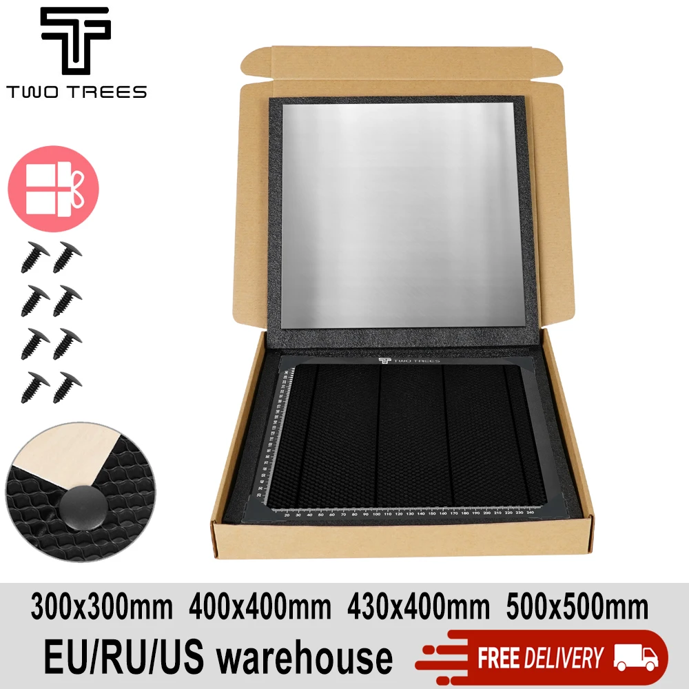 Лазерное оборудование TwoTrees, Рабочий стол с Сотами для Sculpfun XTOOL, CO2, лазерный гравер, станок 300x30 0/400x40 0/500x500 мм
Лазерное оборудование TwoTrees, Рабочий стол с Сотами для Sculpfun XTOOL, CO2, лазерный гравер, станок 300x30 0/400x40 0/500x500 мм