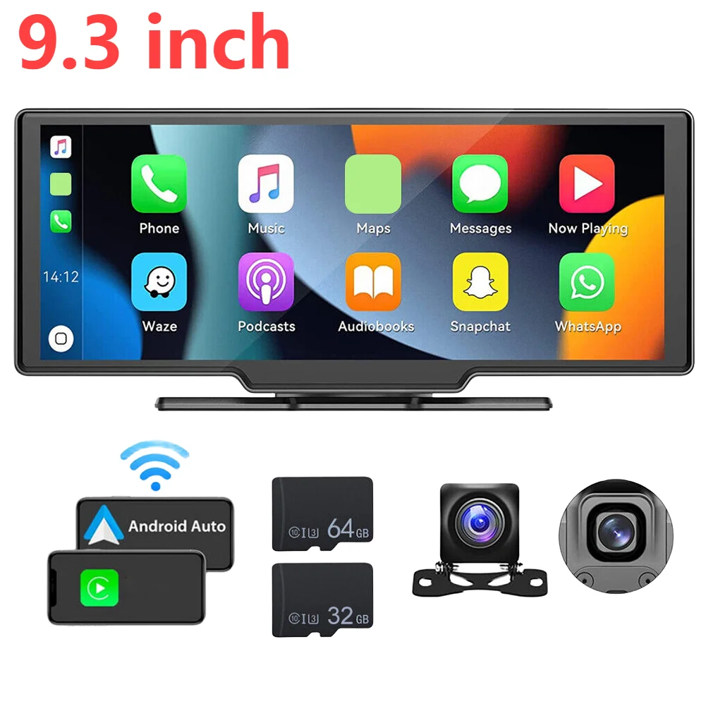 9.3" Dash Cam Rearview Mirror Camera Wifi Carplay & Android Auto Car MP5 Player Car DVR Video Recorder GPS Park AUX
9.3" Dash Cam Rearview Mirror Camera Wifi Carplay & Android Auto Car MP5 Player Car DVR Video Recorder GPS Park AUX