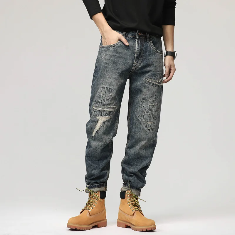 Washed Japanese Vintage Jeans Men's Loose Straight Patch Spring/Summer Pants Casual Men's Pants
Washed Japanese Vintage Jeans Men's Loose Straight Patch Spring/Summer Pants Casual Men's Pants