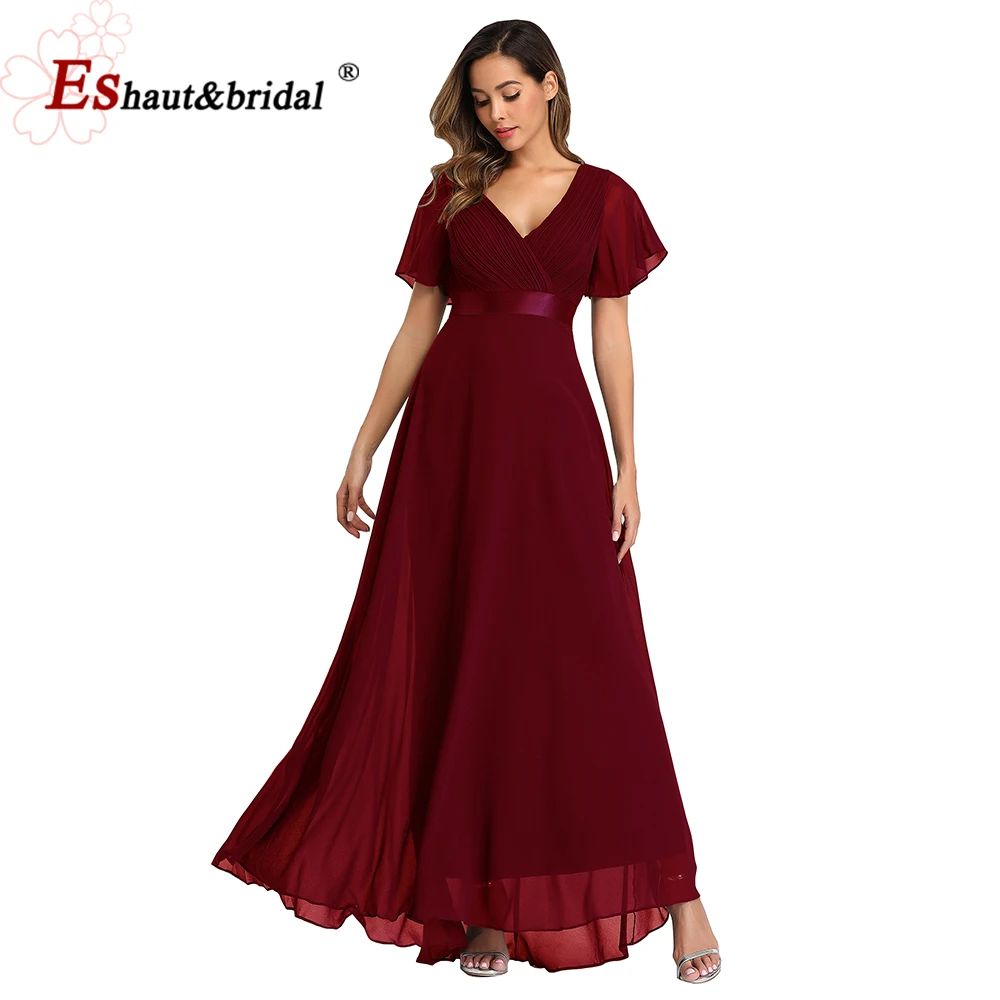 Elegant Burgundy Evening Night Dresses for Women 2023 Long A Line V Neck Ruffles Chiffon Long Formal Prom Wedding Party Gowns
Elegant Burgundy Evening Night Dresses for Women 2023 Long A Line V Neck Ruffles Chiffon Long Formal Prom Wedding Party Gowns