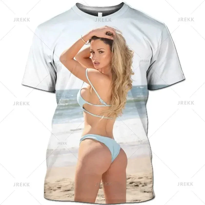 Summer Casual Fashion Men 3d Printed Sexy Model Bikini Graphic Beachfront T-shirt Beauty Girl Graphic T-shirt
Summer Casual Fashion Men 3d Printed Sexy Model Bikini Graphic Beachfront T-shirt Beauty Girl Graphic T-shirt