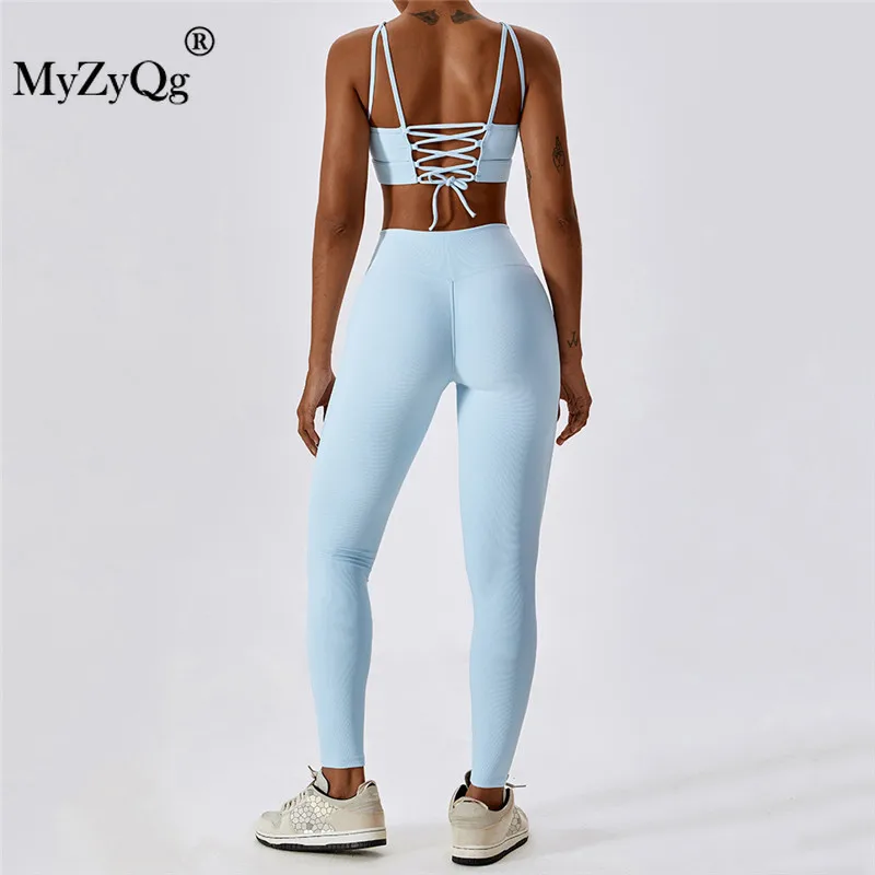

MyZyQg Women Quick Dry Hollow Back Yoga Two-piece Set Tight Running Fitness Sports Underwear Gym Pilate Vest Pant Suit Clothes