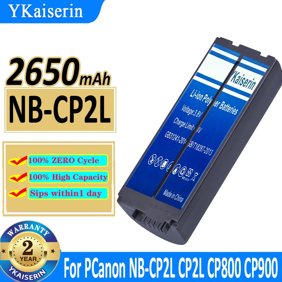 

2650mAh YKaiserin Battery NBCP2L For Canon NB-CP1L CP2L For Canon Photo Printers SELPHY CP900 CP910 CP800 Batteries