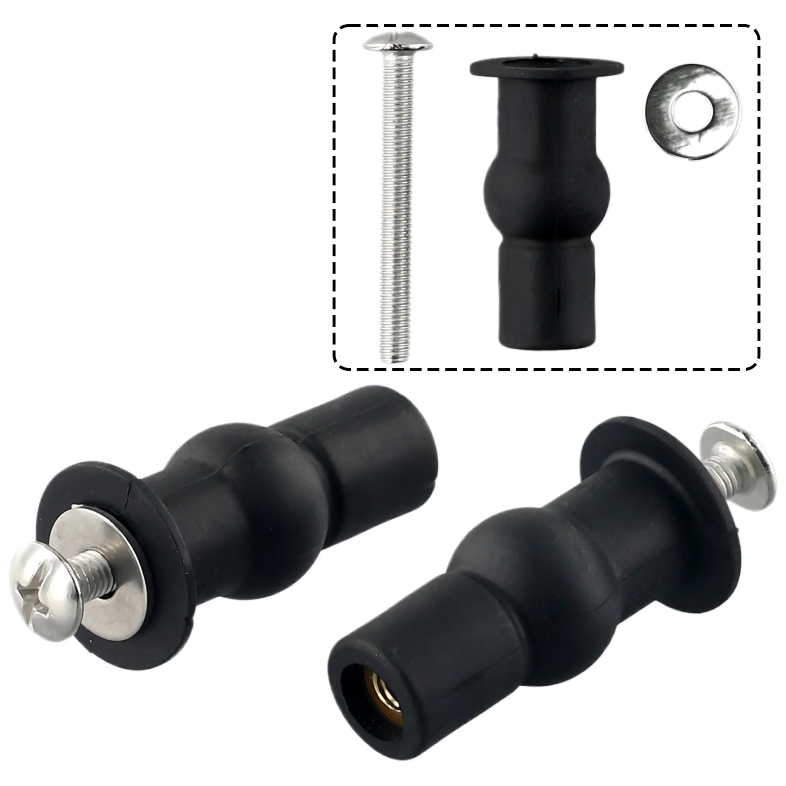 2 Pack Stainless Steel Rubber Bungs Washer Toilet Seat Screws Hinges Expanding Top Nuts Fixings WC Blind Hole Threaded Design
2 Pack Stainless Steel Rubber Bungs Washer Toilet Seat Screws Hinges Expanding Top Nuts Fixings WC Blind Hole Threaded Design