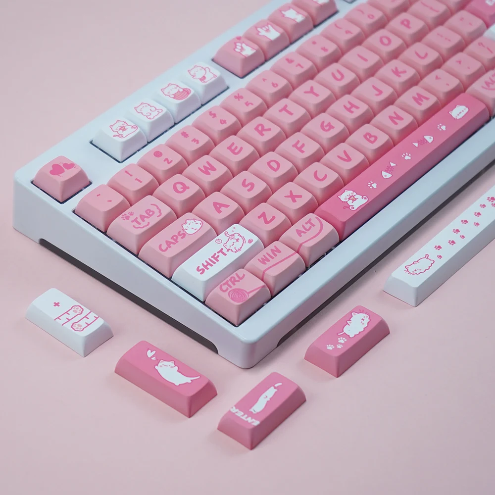 PBT Keycaps Pink Cat Theme Keycap Set XDA Mechanical Keyboard Keycaps Dye-sub Custom Keyboard Caps DIY Cute Keyboard Keycap
PBT Keycaps Pink Cat Theme Keycap Set XDA Mechanical Keyboard Keycaps Dye-sub Custom Keyboard Caps DIY Cute Keyboard Keycap