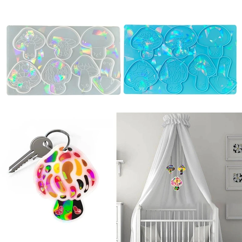 DIY Holographic Mushroom Shape Pendant Silicone Mold Light and Shadow Keychain Necklace Charms Ornaments Epoxy Resin Mould
DIY Holographic Mushroom Shape Pendant Silicone Mold Light and Shadow Keychain Necklace Charms Ornaments Epoxy Resin Mould