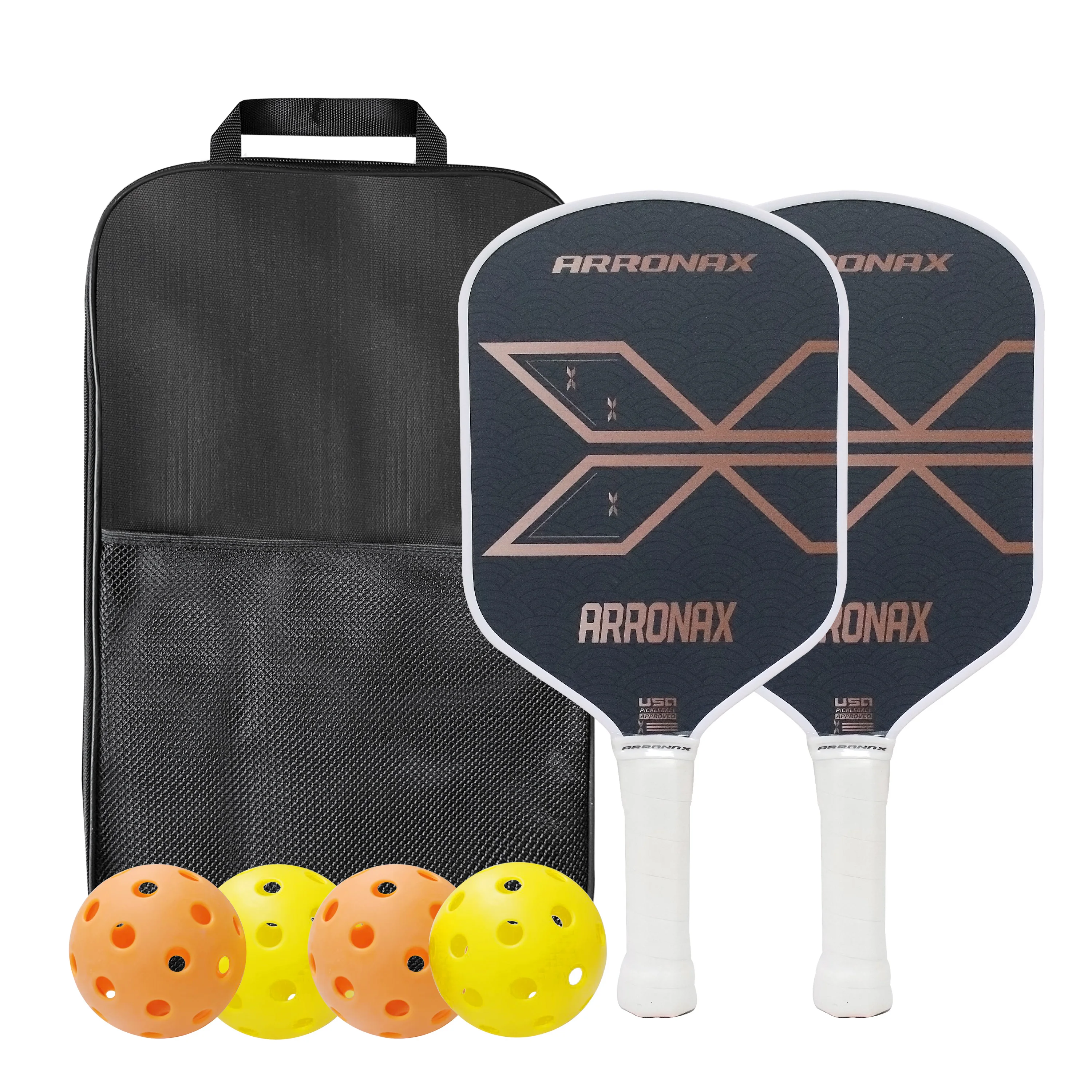

Arronax Pickleball Paddles, Fiberglass Surface Pickleball Set with 2 Pickleball Rackets,4 Outdoor Indoor Balls,1 Portable Bag