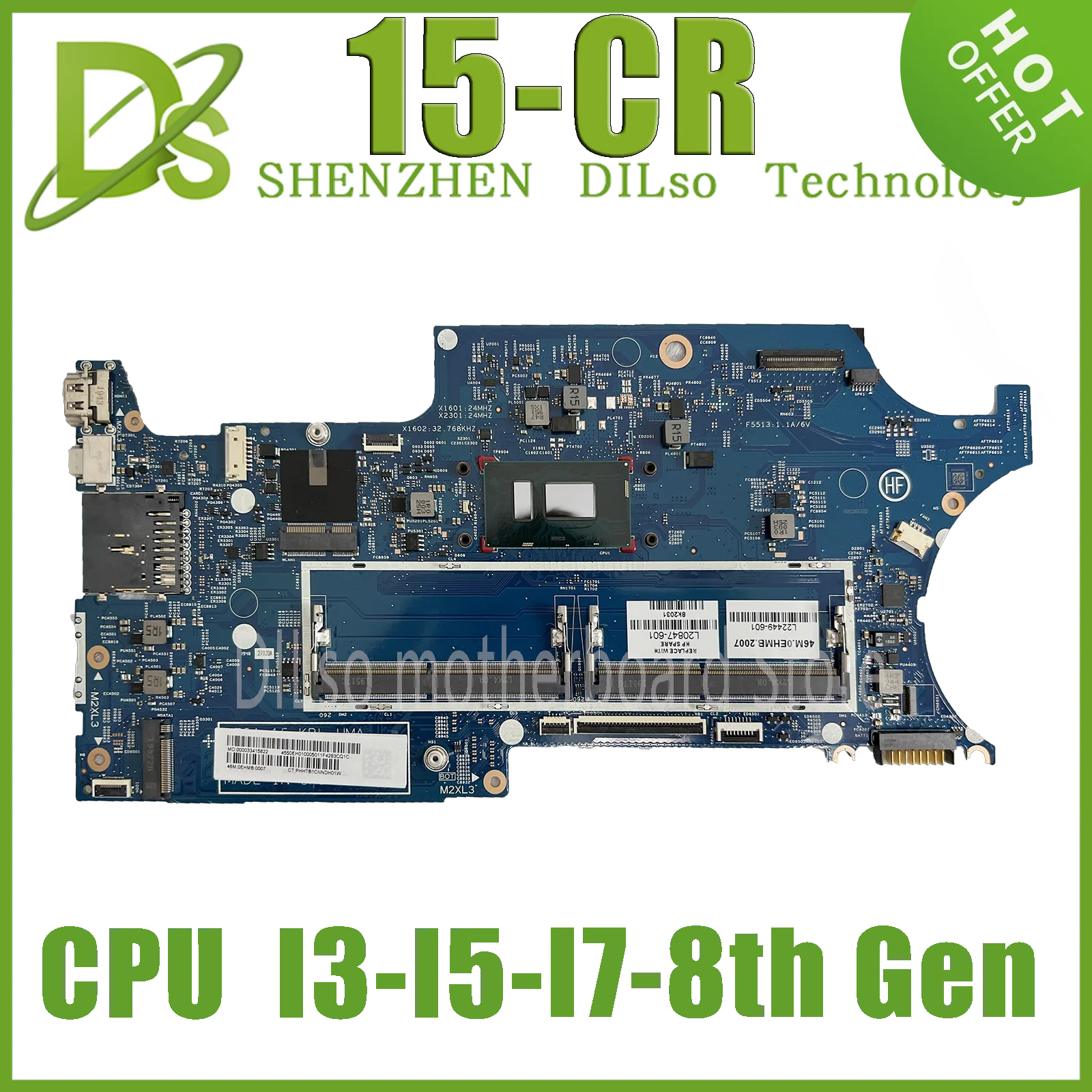 KEFU L20847-601 Mainboard For HP X360 15-CR 15T-CR Laptop Motherboard With I3-8130U I5-8250U I7-8550U GM 100% Working Well
KEFU L20847-601 Mainboard For HP X360 15-CR 15T-CR Laptop Motherboard With I3-8130U I5-8250U I7-8550U GM 100% Working Well