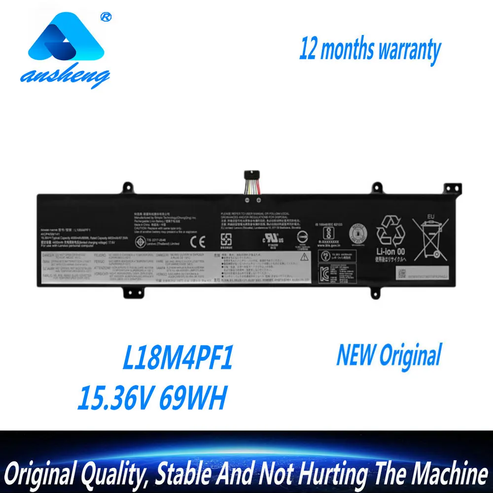 Genuine 15.36V 4500mAh 69Wh L18M4PF1 L18D4PF1 Laptop Battery For Lenovo Yoga S740-15IRH Yoga C940-15IRH S740-15irh Series
Genuine 15.36V 4500mAh 69Wh L18M4PF1 L18D4PF1 Laptop Battery For Lenovo Yoga S740-15IRH Yoga C940-15IRH S740-15irh Series