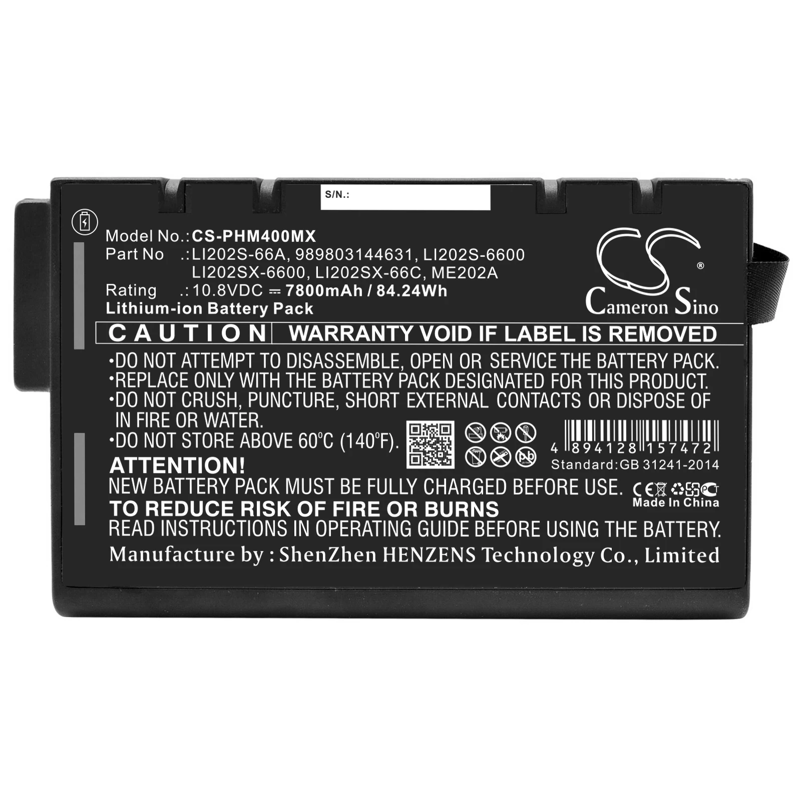 

Cameron Sino 7800mAh Battery For Anritsu CMA-4500 CMA 4000 CMA4000i OTDR Blease Mcare 300 Mcare 300D Gravimeter Scintrex CG-5