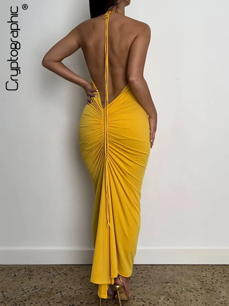 Cryptographic Elegant Ruched Halter Draped Maxi Dress for Women Summer Holiday Club Party Sleeveless Backless Vestido Dresses
Cryptographic Elegant Ruched Halter Draped Maxi Dress for Women Summer Holiday Club Party Sleeveless Backless Vestido Dresses