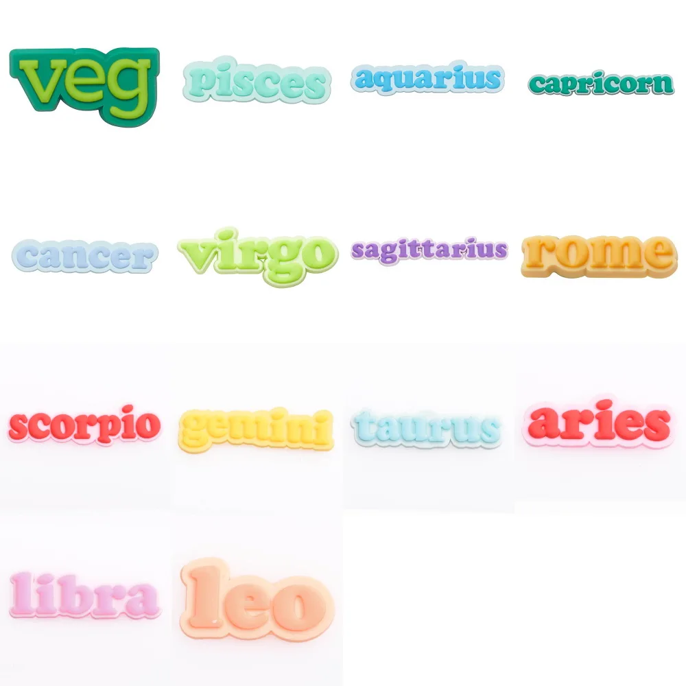 PVC Zodiac Shoe Charms For Clog Gemini Taurus Capricorn Scorpio Libra Aries Virgo Croc Shoes Decoration For Party Gifts
PVC Zodiac Shoe Charms For Clog Gemini Taurus Capricorn Scorpio Libra Aries Virgo Croc Shoes Decoration For Party Gifts