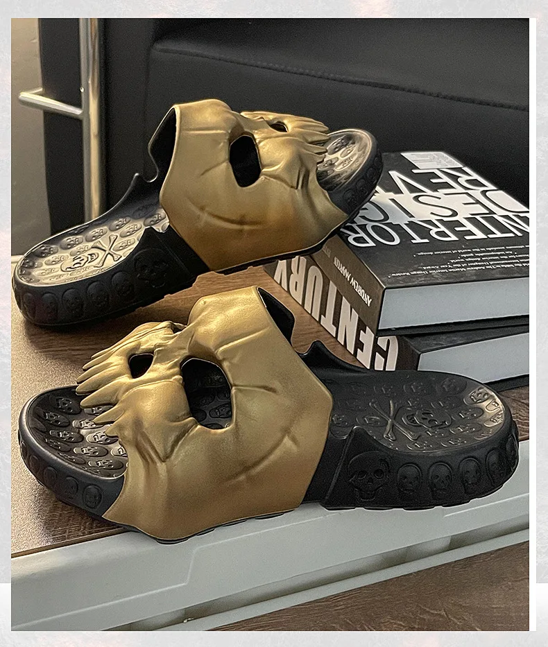 New Personalized Skull Design Men Slippers Summer Outdoor Fun Novelty Slide Thick Sole Platform Beach Non-slip 2023 Women Sandal
New Personalized Skull Design Men Slippers Summer Outdoor Fun Novelty Slide Thick Sole Platform Beach Non-slip 2023 Women Sandal