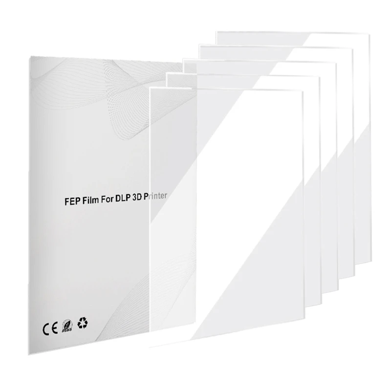 

5 листов пленки FEP, 280 200 мм, высокая прочность пропускания, толщина 0,15 мм для УФ-DLP 3D-принтеров, Прямая поставка