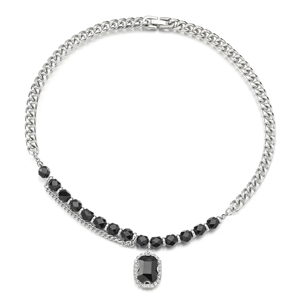 Street Hip Hop Cuban Chain Bead Necklace Black Pendant Necklace Clavicle Chain Stainless Steel Jewelry Simple Men's Accessories
Street Hip Hop Cuban Chain Bead Necklace Black Pendant Necklace Clavicle Chain Stainless Steel Jewelry Simple Men's Accessories