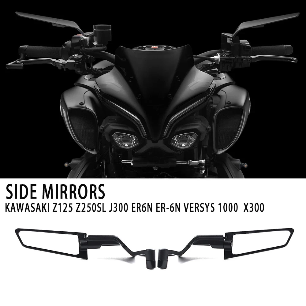 For Kawasaki Z125 z250sl J300 ER6N ER-6N VERSYS 1000 X300 Universal Motorcycle Mirror Wind Wing side Rearview Reversing mirror 
For Kawasaki Z125 z250sl J300 ER6N ER-6N VERSYS 1000 X300 Universal Motorcycle Mirror Wind Wing side Rearview Reversing mirror