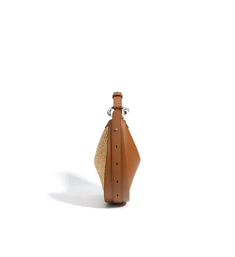Raffia Leather Moon Bag - 2025 Crescent Tote 14 Sdeae5a8126a24268a5a550d490339021M