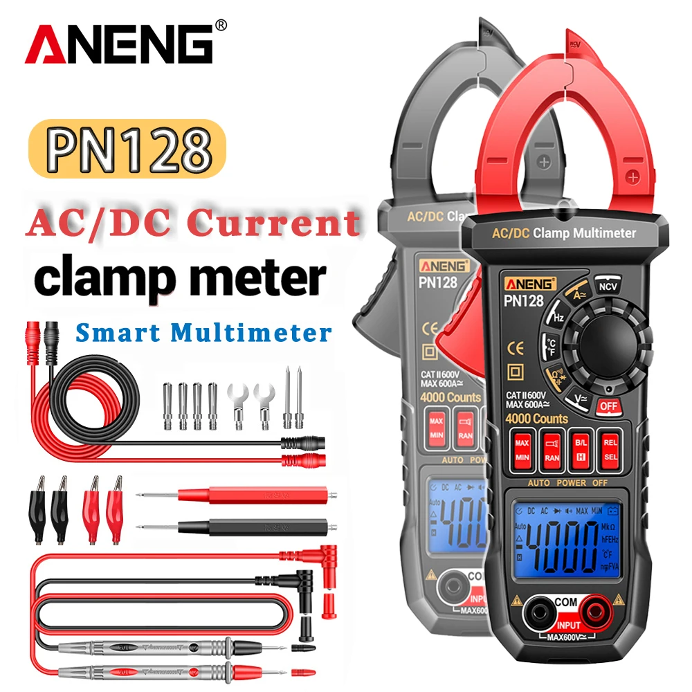 ANENG PN128 4000 Count Clamp Meter 600A High Precision AC/DC Current Voltage NCV True RMS Digital Multimeter Test Measure Tools
ANENG PN128 4000 Count Clamp Meter 600A High Precision AC/DC Current Voltage NCV True RMS Digital Multimeter Test Measure Tools