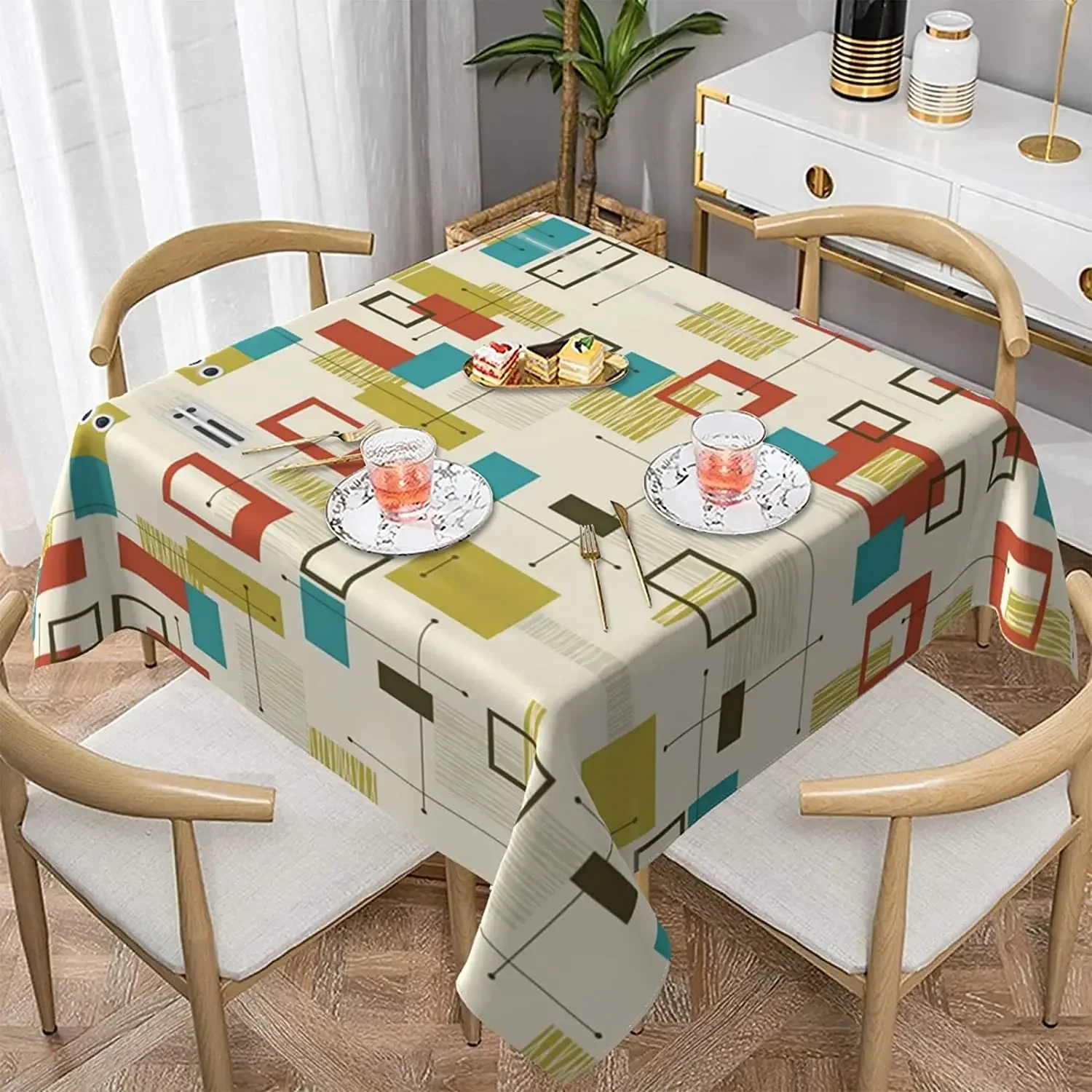 Mid Century Modern Print Square Tablecloth Spill-Proof Water Resistant and Oil-Proof Tablecloth for Dining Party Outdoor 60x60in
Mid Century Modern Print Square Tablecloth Spill-Proof Water Resistant and Oil-Proof Tablecloth for Dining Party Outdoor 60x60in