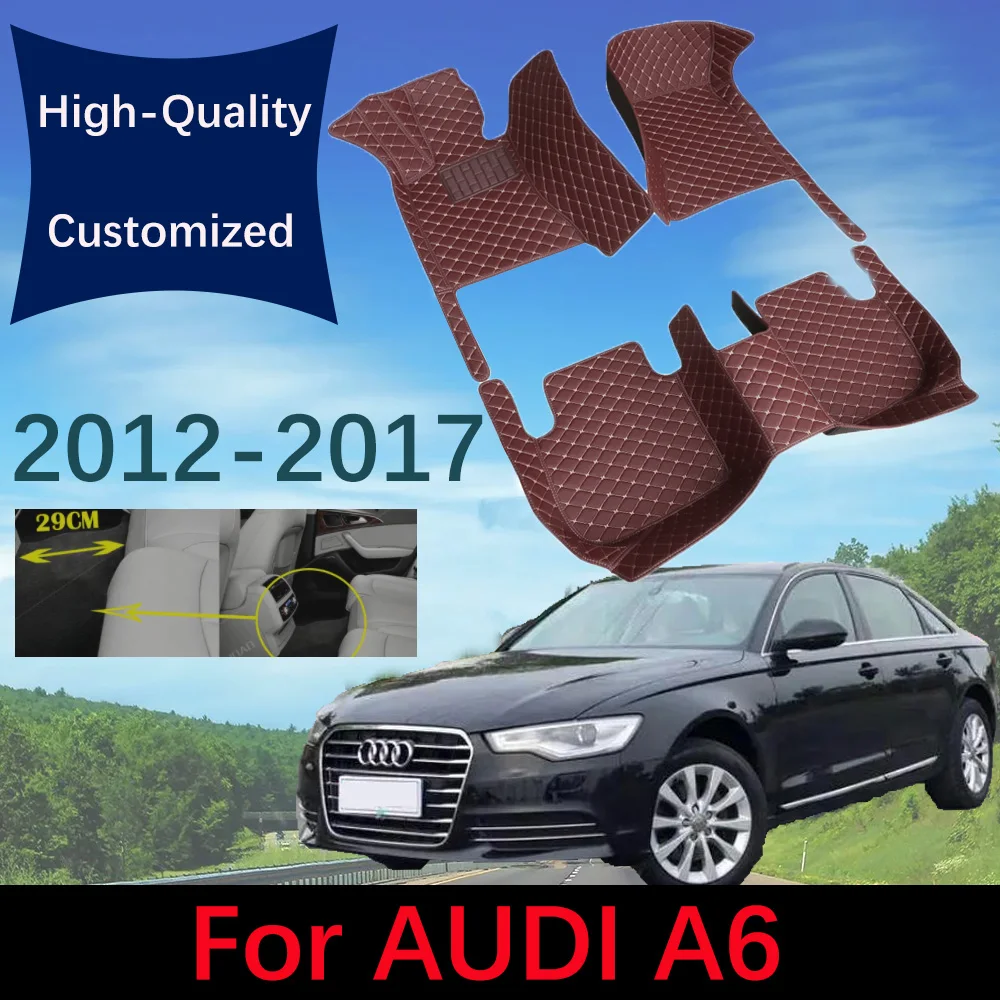 

Custom Fashion Car Floor Mats For Audi A6 Sedan 2012 2013 2014 2015 2016 2017 Automobile Carpet Rugs Foot Pads Accessories