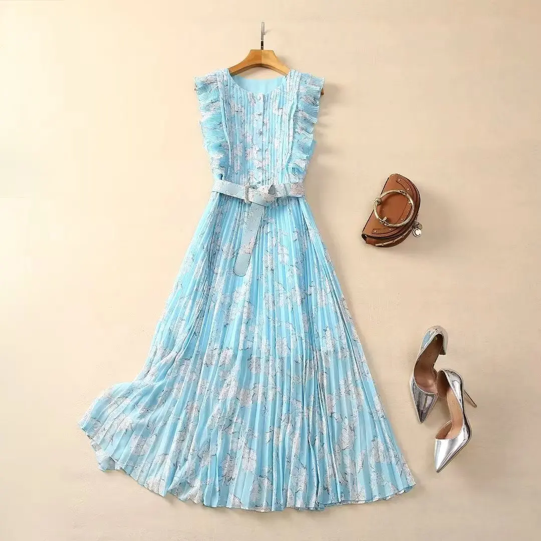 Europe and the United States women's 2024 winter new Round neck sleeveless print wood ears fashion Pleated dress with belt XXL
Europe and the United States women's 2024 winter new Round neck sleeveless print wood ears fashion Pleated dress with belt XXL