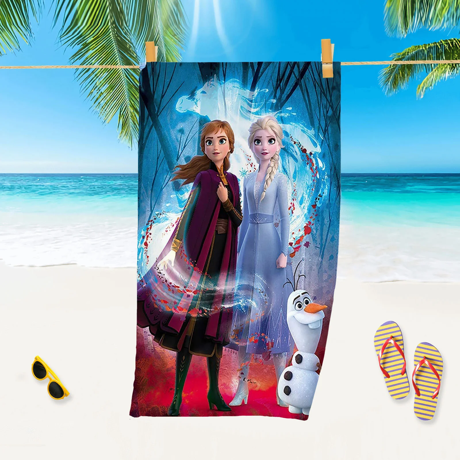 

Пляжное полотенце «Холодное сердце» Disney, милый мультяшный кавайный Декор для комнаты, банные полотенца для рук для девочек, мягкие и приятные для кожи полотенца для дома и душа