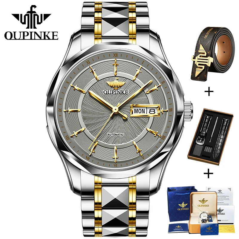 OUPINKE Automatic Mechanical Watch for Men Luxury Top Brand Men Wristwatches Waterproof Gold Tungsten Steel Watch Montre Homme
OUPINKE Automatic Mechanical Watch for Men Luxury Top Brand Men Wristwatches Waterproof Gold Tungsten Steel Watch Montre Homme
