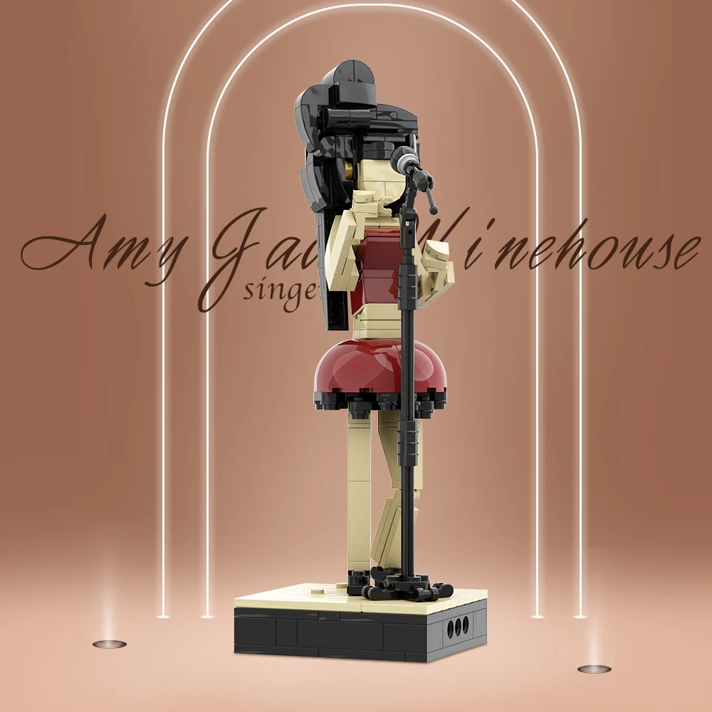 

Кирпичи MOC Amy Winehouse Singer Brickheadzs, Коллекционная Музыкальная модель красивого китча, строительные блоки для детей, музыкальные поклонники, игрушка в подарок