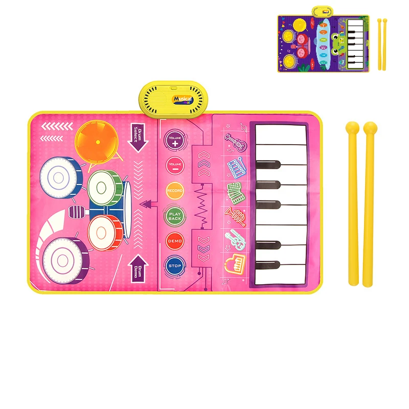 

2 In 1 Baby Musical Mat Instrument Piano Keyboard Jazz Drum Music Touch Playmat Mat Early Education Toys for Kids Birthday Gift