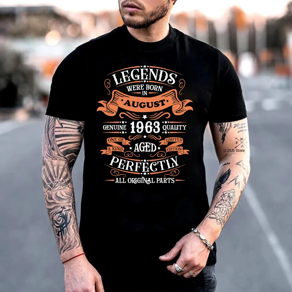 Legends Born In 1963 November September October December January Febuary March April May June July August Aged Perfectly T Shirt
Legends Born In 1963 November September October December January Febuary March April May June July August Aged Perfectly T Shirt
