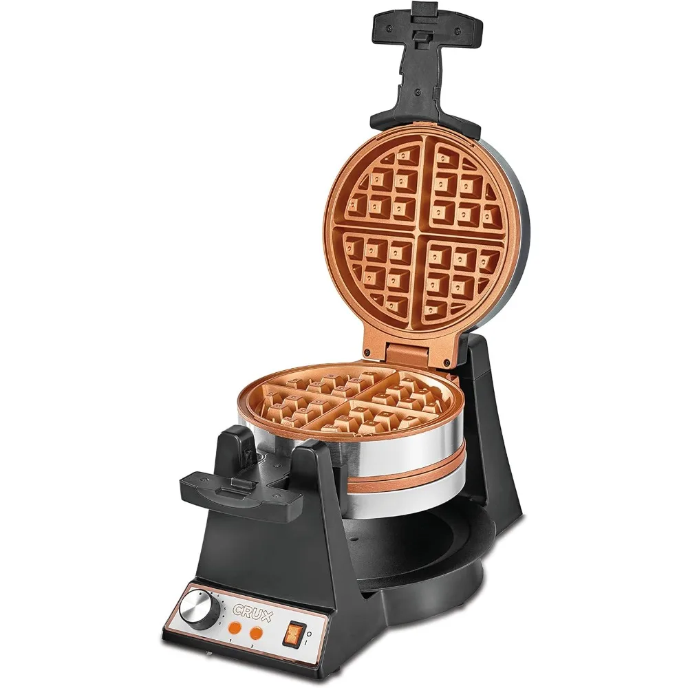 Double Rotating Belgian Waffle Maker, Keto Chaffles Iron with Nonstick PFOA Free Copper Plates for Easy Food Release,
Double Rotating Belgian Waffle Maker, Keto Chaffles Iron with Nonstick PFOA Free Copper Plates for Easy Food Release,