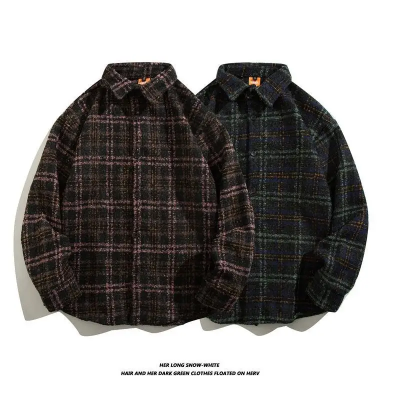 y2k Japanese retro woolen plaid shirt men's long sleeved autumn and winter Korean version trendy couple versatile casual jacket
y2k Japanese retro woolen plaid shirt men's long sleeved autumn and winter Korean version trendy couple versatile casual jacket