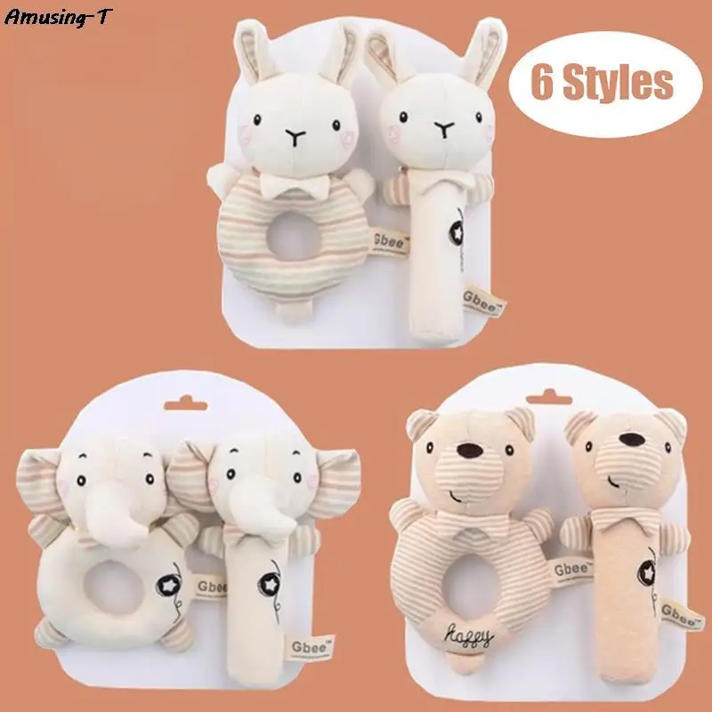 

Baby Rattles Soft Cartoon Cute Plush Animal Rattles Toys Child Educational Handbells Soft Toddler Baby Comfort Toys