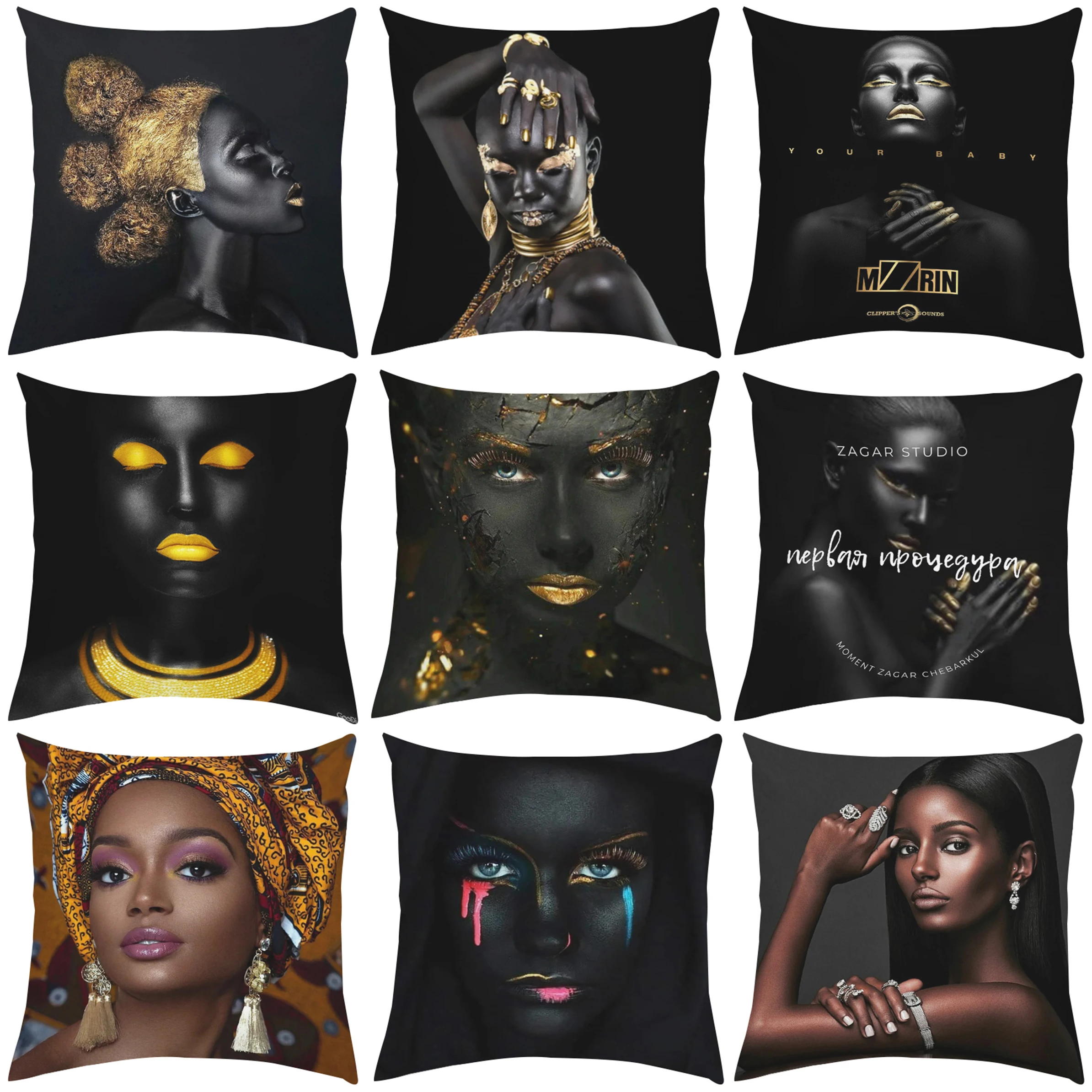 Pillow Cover 40x40 Black Gold African Lady Woman Decorative Pillowcases for Pillows 45x45 Cushions Covers Pilow Cases Sofa
Pillow Cover 40x40 Black Gold African Lady Woman Decorative Pillowcases for Pillows 45x45 Cushions Covers Pilow Cases Sofa