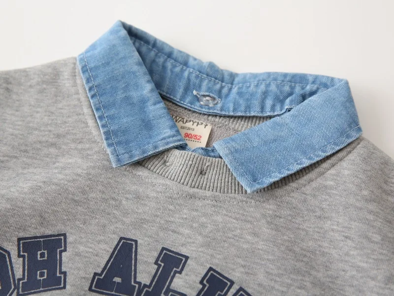 2025 New Style Kids Clothes Pullover Cotton Fake Two-Piece Sweatshirt 2-7Y Children Boys Girl Bear Print Casual Fleece Lined Top 2025 New Style Kids Clothes Pullover Cotton Fake Two-Piece Sweatshirt 2-7Y Children Boys Girl Bear Print Casual Fleece Lined Top