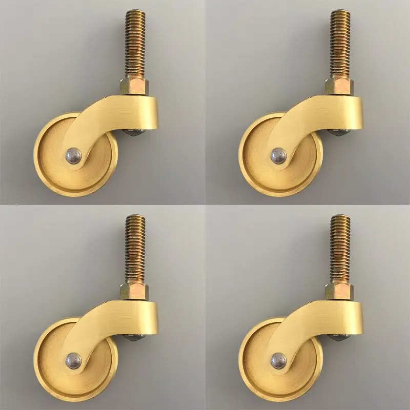 

4PCS 1.25'' Heavy Brass Wheels Universal Furniture Casters Table Chair Sofa Bar Silent Pulleys Flexible Rotation Rollers Runners