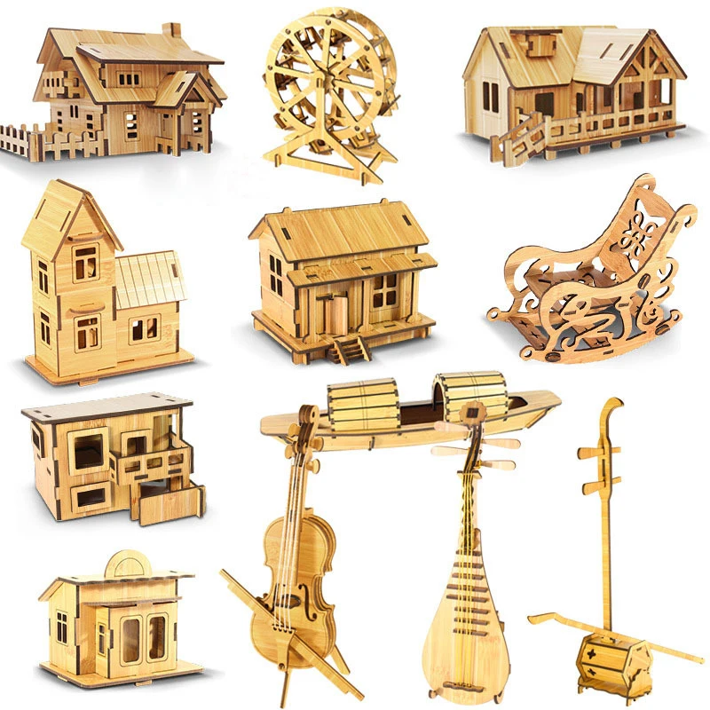 DIY Hand Assembled Puzzle Puzzle Handmade Wooden 3D Puzzle Architectural Musical Instrument Model Toy
DIY Hand Assembled Puzzle Puzzle Handmade Wooden 3D Puzzle Architectural Musical Instrument Model Toy