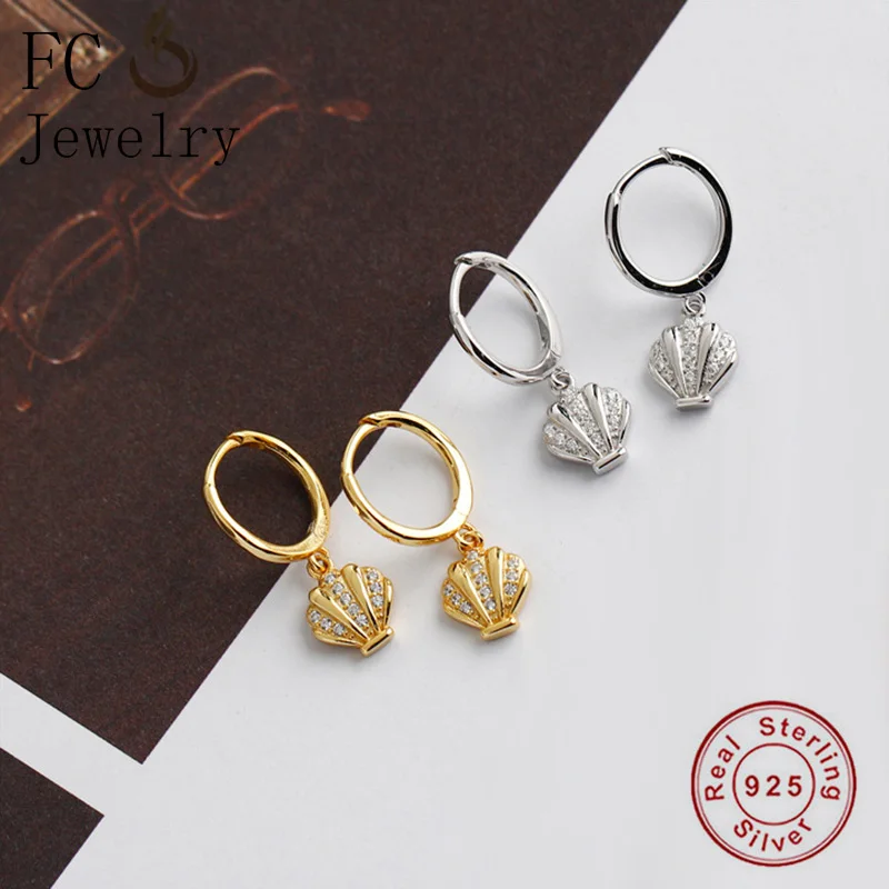 FC Jewelry 925 Silver Round Gold Color Circle With Sea Shell Zirconia Pendant Piercing Hoop Earrings For Women's Brinco 2020 NEW
FC Jewelry 925 Silver Round Gold Color Circle With Sea Shell Zirconia Pendant Piercing Hoop Earrings For Women's Brinco 2020 NEW