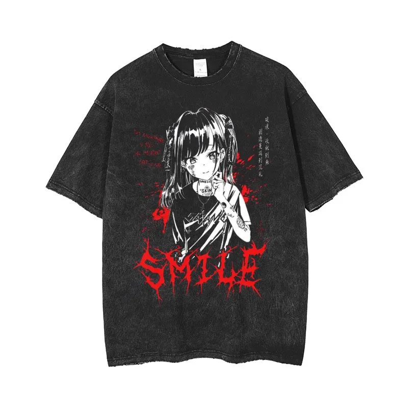 Anime Printed Washed Short Sleeve Retro Sports Fitness Short Sleeve Loose Large Size Summer for Men and Women
Anime Printed Washed Short Sleeve Retro Sports Fitness Short Sleeve Loose Large Size Summer for Men and Women