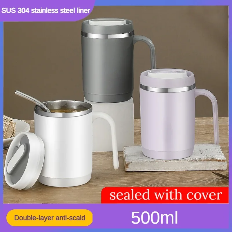 500ml 304 Stainless Steel Mugs Office Large Capacity Covered Coffee Cup Hot and Cold Insulation Cup Outdoor Handle Mug Gift
500ml 304 Stainless Steel Mugs Office Large Capacity Covered Coffee Cup Hot and Cold Insulation Cup Outdoor Handle Mug Gift