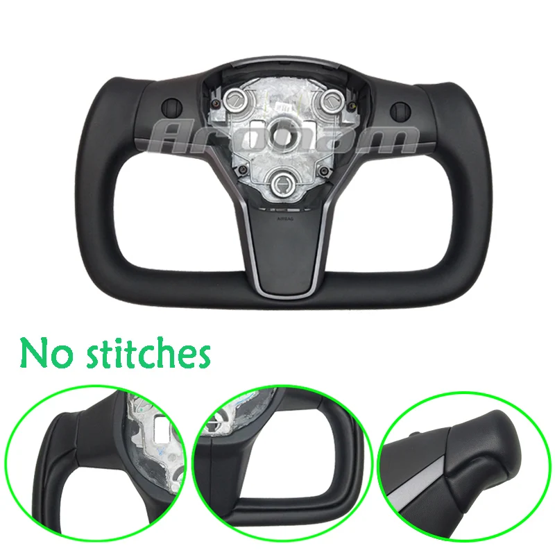 Yoke Steering Wheel No stitches All Leather With Heating or No Heating 2017 2018 2019 2020 2021 2022 For Tesla Model 3 Model Y
Yoke Steering Wheel No stitches All Leather With Heating or No Heating 2017 2018 2019 2020 2021 2022 For Tesla Model 3 Model Y