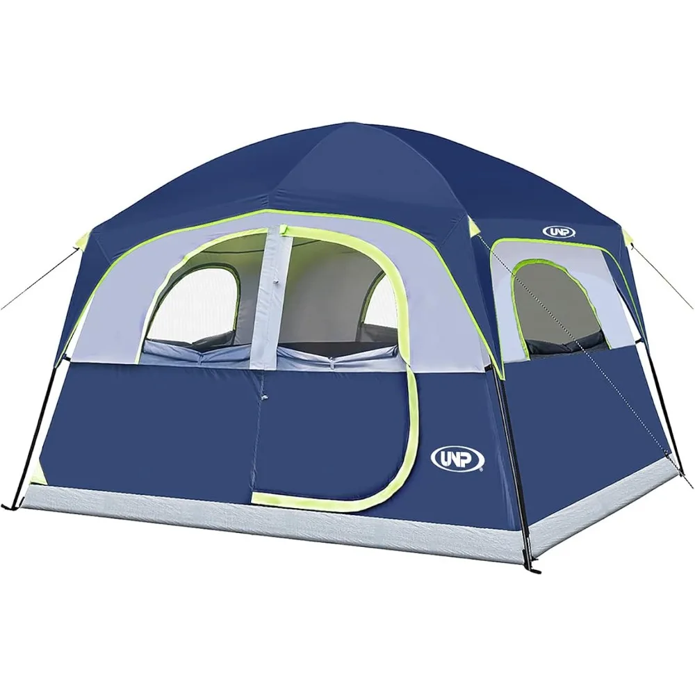 Tents 6 Person Waterproof Windproof Easy Setup,Double Layer Family Camping Tent with 1 Mesh Door & 5 Large Mesh Windows
Tents 6 Person Waterproof Windproof Easy Setup,Double Layer Family Camping Tent with 1 Mesh Door & 5 Large Mesh Windows