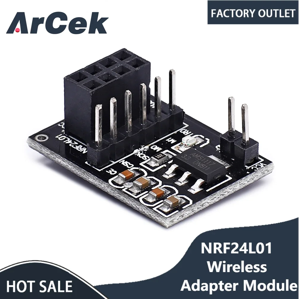 

5pcs NRF24L01 Wireless Adapter Module 3.3V New Socket Adapter Plate Board for 8Pin for Arduino Robot Car 24L01 Wireless Module
