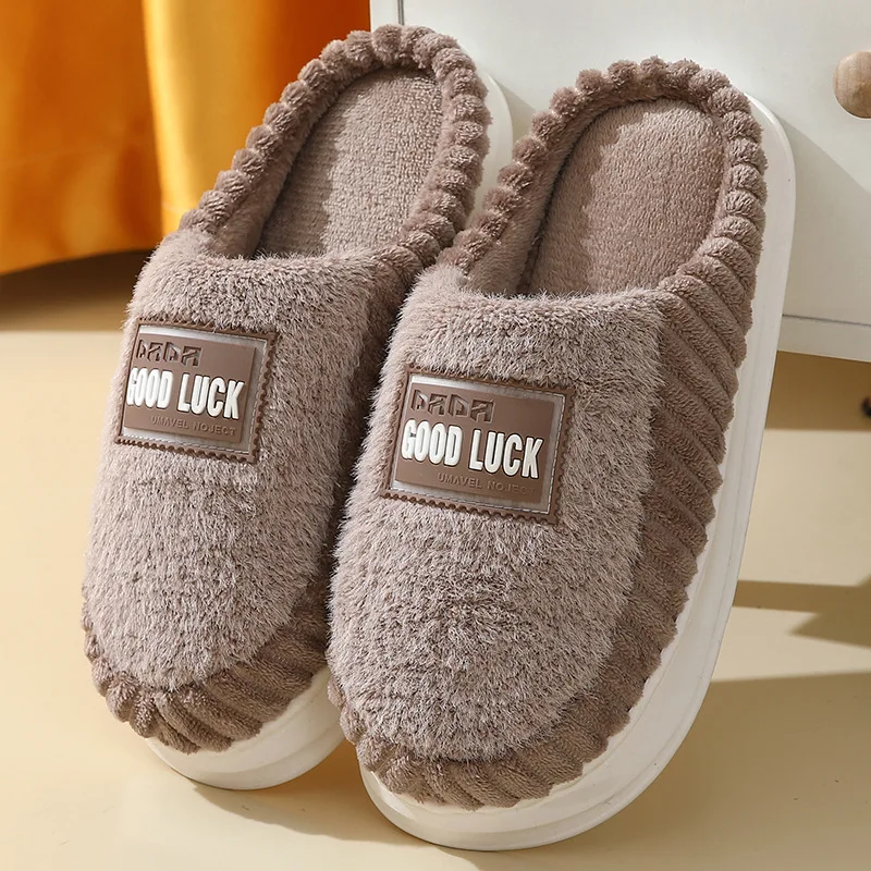 Winter Men's Home Slippers Warm Plush Velvet Fur Shoes Unisex Lager Size 50/51 Indoor Cotton Slides Men Women Slippers Brown
Winter Men's Home Slippers Warm Plush Velvet Fur Shoes Unisex Lager Size 50/51 Indoor Cotton Slides Men Women Slippers Brown
